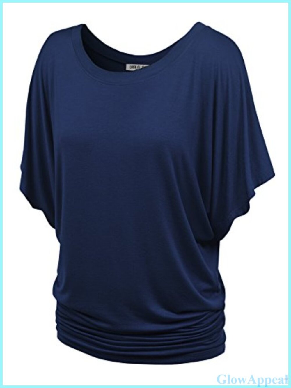 Women's Casual Short Sleeve Dolman Top Loose Fit Boat Neck V-Neck T-Shirt